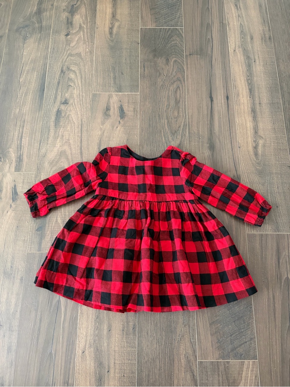 BabyGAP Red & Black Buffalo Plaid Long-Sleeve Dress